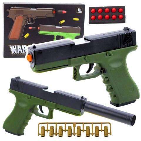 Pistolet Zabawkowy Naboje Piankowe Amunicja Łuski Zielony LEAN Toys