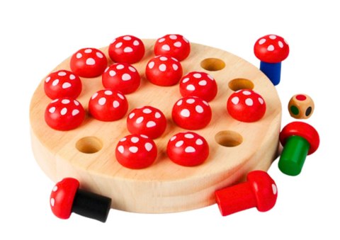 Gra Pamięciowa Rodzinna Muchomory Drewniana LEAN Toys