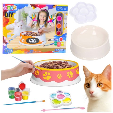 Zestaw Kreatywny Miska Dla Do Malowania Farbki Pędzelki DIY 6 el. LEAN Toys