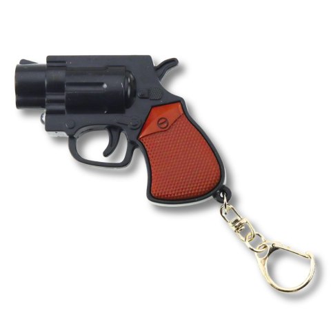 Mini Pistolet Rewolwer Brelok Gadżet Światło LED Laser 6,5 cm LEAN TOYS