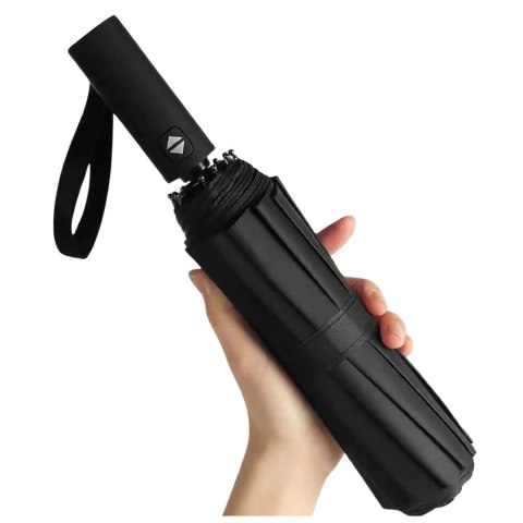 Parasol Automatyczny Pokrowiec 12-Żeberkowy Czarny 105 cm LEAN