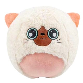 Piłka Do Skakania Rosnąca Pluszowa Kotek Biały Pompka 50 cm LEAN Toys