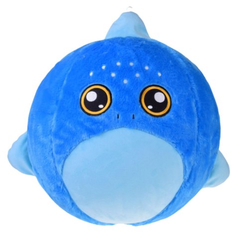 Piłka Do Skakania Rosnąca Pluszowa Rekin Niebieski Pompka 50 cm LEAN Toys