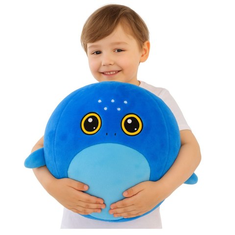 Piłka Do Skakania Rosnąca Pluszowa Rekin Niebieski Pompka 50 cm LEAN Toys