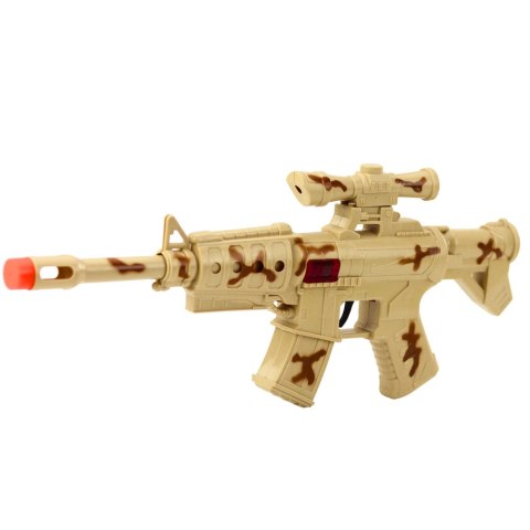 Zestaw Karabin Wojskowy Z Karabinem Akcesoria Dźwięk Strzału Piaskowy LEAN Toys