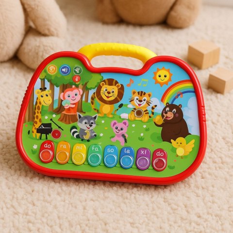 Tablica Edukacyjna Interaktywna Świat Zwierząt Instrumenty Pianinko LEAN Toys