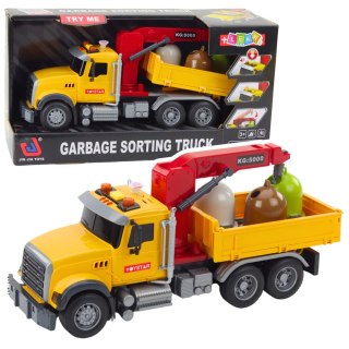Ciężarówka Do Sortowania Śmieci Pojemniki Na Odpady Światła Dźwięki LEAN Toys