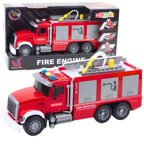 Wóz Straż Pożarna Woda światła Dźwięki Czerwony 1:14 LEAN Toys