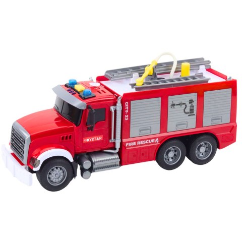 Wóz Straż Pożarna Woda światła Dźwięki Czerwony 1:14 LEAN Toys