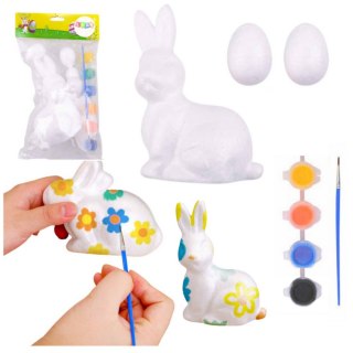 Zestaw Do Malowania Styropianowych Ozdób Zając 2 Jajka Farby LEAN TOYS