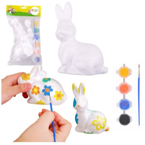 Zestaw Do Malowania Styropianowych Ozdób Zając Farby Pędzelek LEAN TOYS