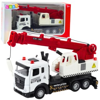 Ciężarówka Z Dźwigiem Metalowa Kabina Regulowany Wysięgnik Światła Dźwięki LEAN Toys