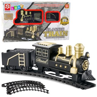 Klasyczny Pociąg Lokomotywa Wagon Towarowy Tory 53 x 48,5 cm LEAN Toys