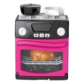 Kuchenka Zabawkowa Z Piekarnikiem Jedzenie Światła Dźwięki Różowa LEAN Toys