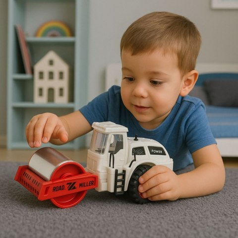Walec Drogowy Budowlany Metalowy Obrotowy Walec Światła Dźwięki LEAN Toys