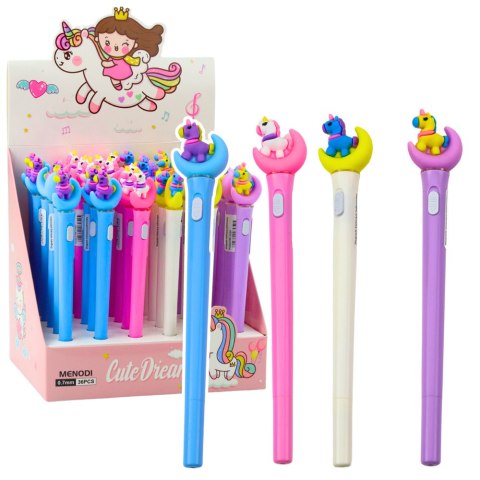 Długopis Świecący Jednorożec Na Księżycu Niebieski Tusz 0.7mm Mix LEAN