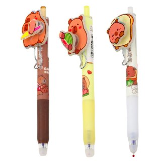 Długopis Żelowy Kapibara Z Obrotowym Elementem Niebieski Tusz 14,5cm Mix LEAN