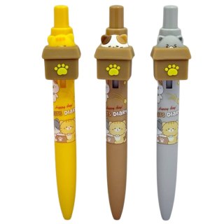 Długopis Żelowy Z Kotem W Pudełku Niebieski Tusz 0.5mm LEAN