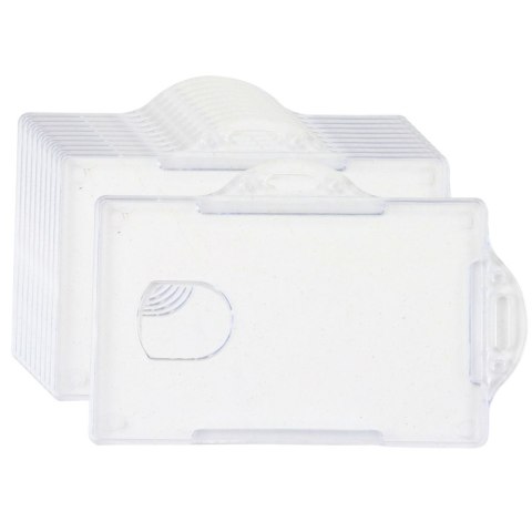 Etui Poziome Na Identyfikator Karty Twardy Plastik Przeźroczyste 10szt. LEAN