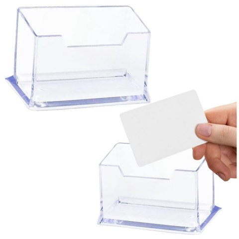 Pojemnik Na Wizytówki Przeźroczysty Transapentny Plastikowy 11cm LEAN