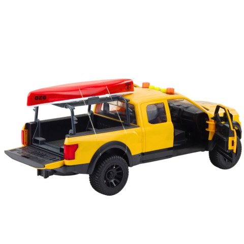 Samochód Terenowy Transport Kajaków Światła Dźwięki Żółty LEAN Toys