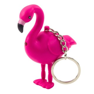 Brelok Do Kluczy Plecaka Flaming LED Dźwięki Różowy LEAN TOYS