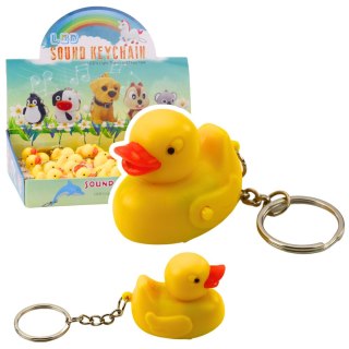 Brelok Do Kluczy Plecaka Kaczka Latarka LED Dźwięki Żółta LEAN TOYS