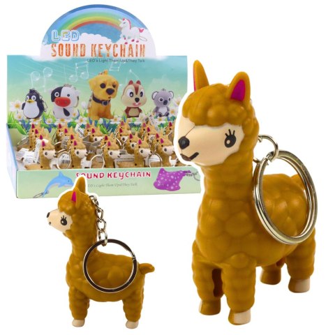 Brelok Do Kluczy Plecaka Lama Alpaka Latarka LED Dźwięki LEAN TOYS