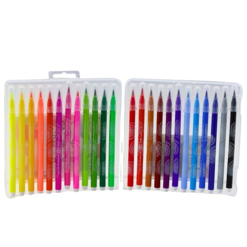 Pisaki Akwarelowe W Organizerze Kolorowe Zestaw 24 Szt LEAN