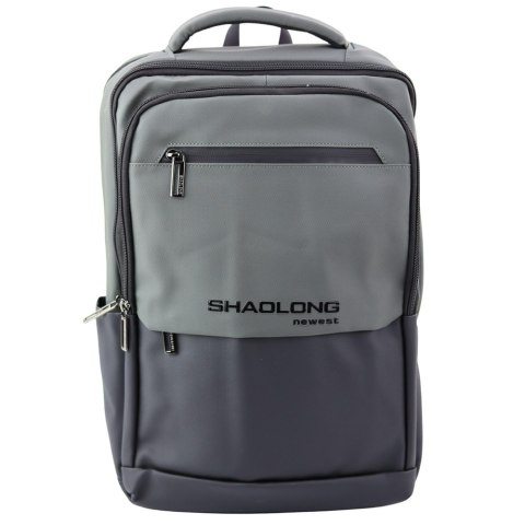 Plecak Miejski Biznesowy USB Kieszeń Na Laptopa Czarno Szary 16L 41cm LEAN