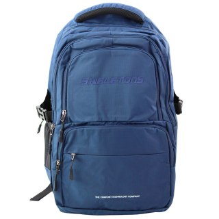 Plecak Miejski Funkcjonalny 9 Kieszeni Granatowy 35L 48cm LEAN