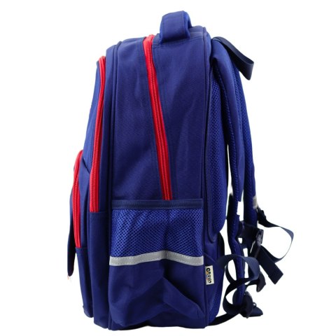 Plecak Szkolny Pas Piersiowy Granatowo Czerwony 20L 38cm LEAN