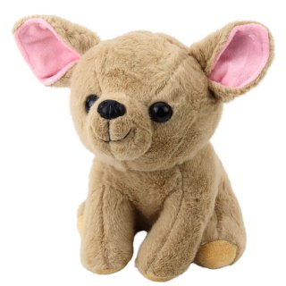Pluszowa Maskotka Przytulanka Mały Piesek Chihuahua Beżowy 22cm LEAN Toys