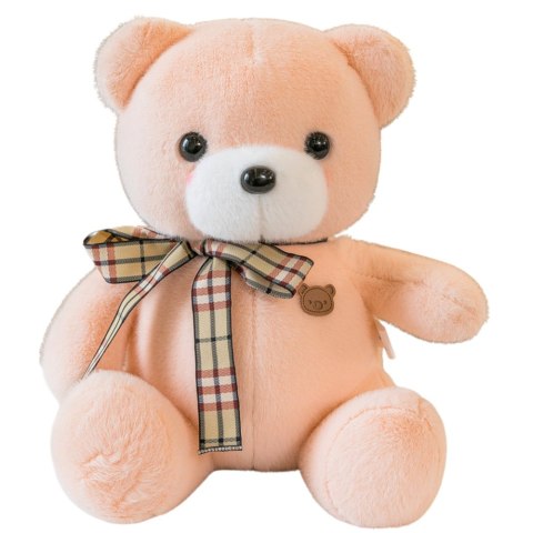 Pluszowa Maskotka Przytulanka Miś Z Kokardką Kremowy 23cm LEAN Toys