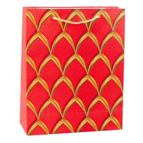 Torba Prezentowa Elegancka Złote Zdobienia 32 x 26 x 12 cm LEAN