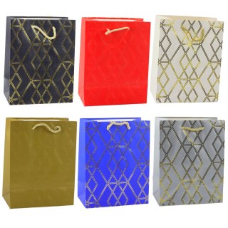 Torba Prezentowa Papierowa Elegancka Złote Wzory 23 x 18 x 10,5 cm LEAN