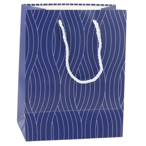 Torba Prezentowa Papierowa Srebrne Linie Faliste 23 x 18 x 10,5 cm LEAN