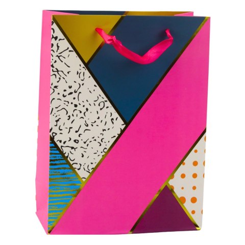Torba Prezentowa Papierowa Wzory Geometryczne 23 x 18 x 10,5 cm LEAN