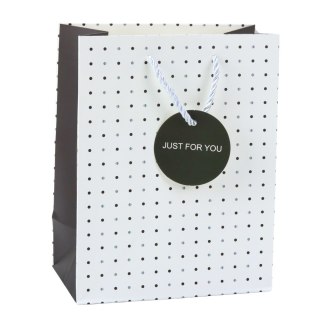 Torba Prezentowa Z Kropkami Napis Just For You 23 x 18 x 10,5 cm LEAN