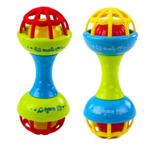 Grzechotka Gryzak Dla Niemowląt Hantelek Kolorowy LEAN Toys