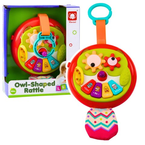 Interaktywna Sowa Zawieszka Ruchome Elementy Pianinko Szeleszczący Ogon LEAN Toys