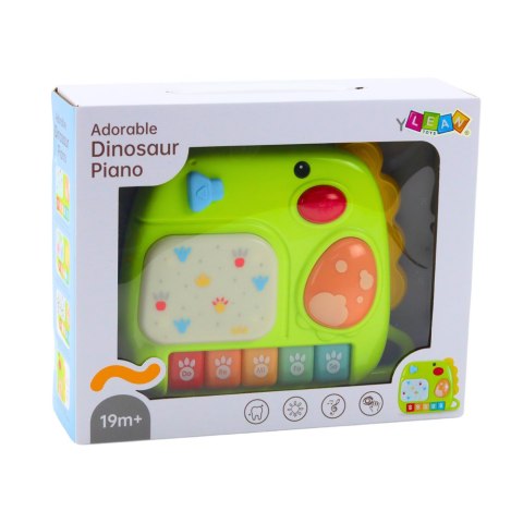 Interaktywne Pianinko Dla Malucha Dinozaur Zielony LEAN Toys