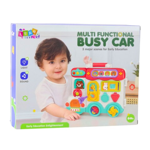 Interaktywny Samochód Edukacyjny Plansza Światła Dźwięki Kolorowy LEAN Toys