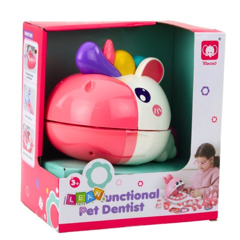 Jednorożec Dentysta Zestaw Edukacyjny Lekarz Stomatolog Różowy LEAN Toys