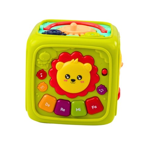 Kostka Edukacyjna Interaktywna Dla Malucha Lew Zielona LEAN Toys