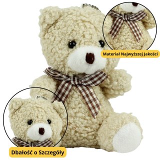 Miś Pluszowy Brelok Zawieszka Ozdoba Beżowy 8cm LEAN TOYS