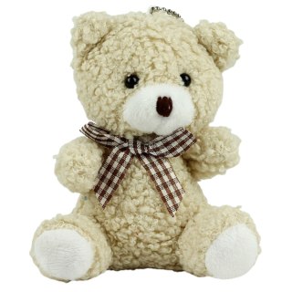 Miś Pluszowy Brelok Zawieszka Ozdoba Beżowy 8cm LEAN TOYS