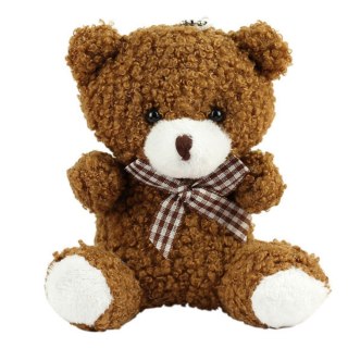 Miś Pluszowy Brelok Zawieszka Ozdoba Brązowy 8cm LEAN Toys