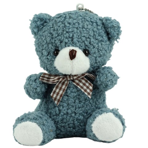 Miś Pluszowy Brelok Zawieszka Ozdoba Granatowy 8cm LEAN TOYS