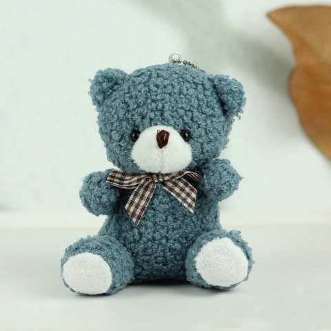 Miś Pluszowy Brelok Zawieszka Ozdoba Granatowy 8cm LEAN TOYS